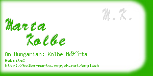 marta kolbe business card